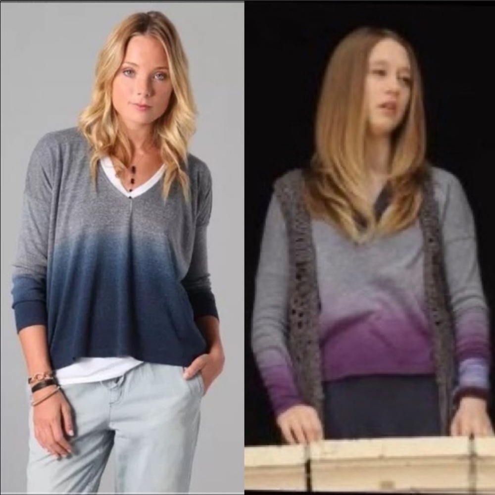 C&C California • Blue Ombré Dip Dye Drape Tee S